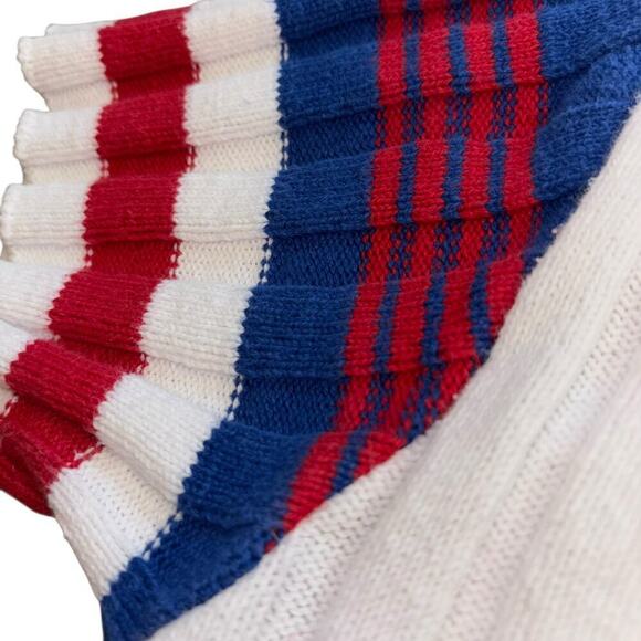 Red White Blue Preppy Americana Short Sleeve Sweater Crop Top Women’s XS/S USA - Picture 9 of 10